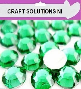 GREEN - 1000 Flat Back Rhinestones Resin Gems Diamante Crystals 2mm 3mm 4mm 5mm