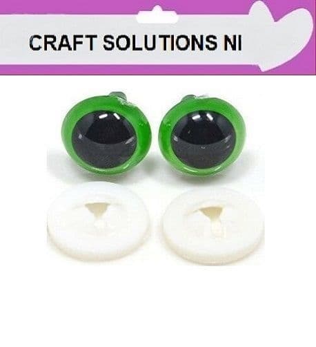 GREEN CRYSTAL EYES -  PLASTIC BACKS - Teddy Bear Making Soft Toy Doll Animal