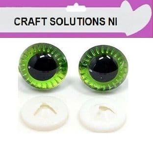 GREEN OWL EYES - MANY COLOURS - PLASTIC BACKS - Teddy Bear Making Soft Toy Animal