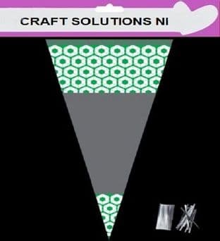 GREEN POLKA DOT - Cone Bags - Party Bags - Sweets - Cello Bags - With Twist Ties