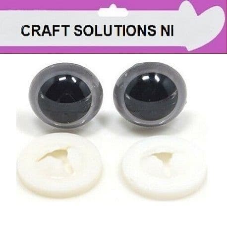 GREY CRYSTAL EYES -  PLASTIC BACKS - Teddy Bear Making Soft Toy Doll Animal