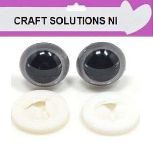 GREY CRYSTAL EYES - PLASTIC BACKS - Teddy Bear Making Soft Toy Doll Animal