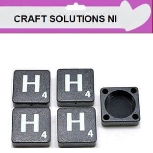 H - BLACK QUALITY SCRABBLE TILE LETTERS - PACKS OF 5,10,20,50. - GAME PIECES