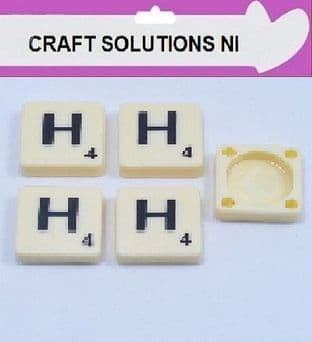 H - IVORY QUALITY SCRABBLE TILE LETTERS - PACKS OF 5,10,20,50. - GAME PIECES