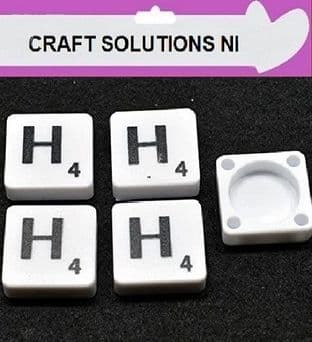 H - WHITE QUALITY SCRABBLE TILE LETTERS - PACKS OF 5,10,20,50. - GAME PIECES