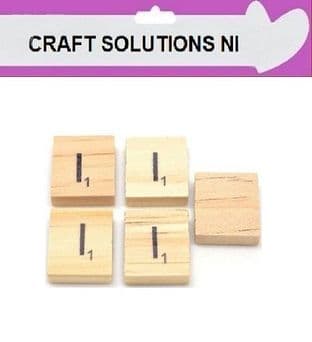 I - WOODEN QUALITY SCRABBLE TILE LETTERS - PACKS OF 5,10,20,50. - GAME PIECES