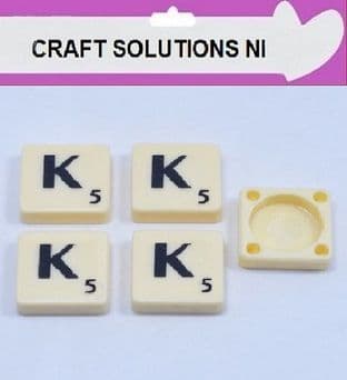 K - IVORY QUALITY SCRABBLE TILE LETTERS - PACKS OF 5,10,20,50. - GAME PIECES