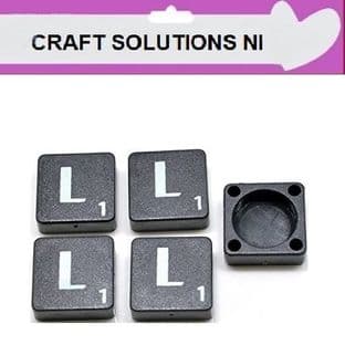 L - BLACK QUALITY SCRABBLE TILE LETTERS - PACKS OF 5,10,20,50. - GAME PIECES