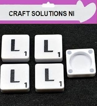 L - WHITE QUALITY SCRABBLE TILE LETTERS - PACKS OF 5,10,20,50. - GAME PIECES