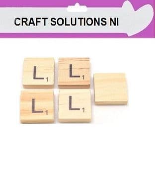 L - WOODEN QUALITY SCRABBLE TILE LETTERS - PACKS OF 5,10,20,50. - GAME PIECES
