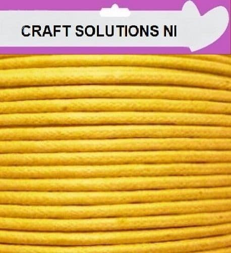 LEMON - WAXED COTTON CORD 10 METRES LONG x 1mm THICKNESS - 23 COLOURS JEWELLERY MAKING
