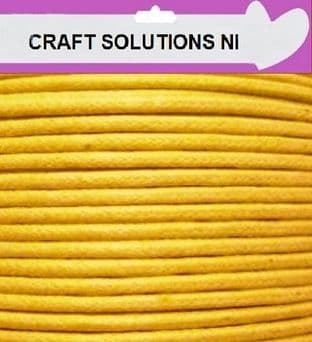 LEMON - WAXED COTTON CORD 10 METRES LONG x 1mm THICKNESS - 23 COLOURS JEWELLERY MAKING