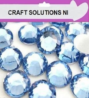 LIGHT BLUE - 1000 Flat Back Rhinestones Resin Gems Diamante Crystals 2mm 3mm 4mm 5mm
