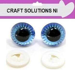 LIGHT BLUE OWL EYES - MANY COLOURS - PLASTIC BACKS - Teddy Bear Making Soft Toy Animal