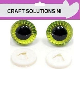 LIGHT GREEN OWL EYES - MANY COLOURS - PLASTIC BACKS - Teddy Bear Making Soft Toy Animal