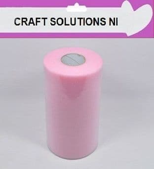 LIGHT PINK - Tulle Roll - 6" Wide x 100yrds Craft Fabric - 24 Colours Available