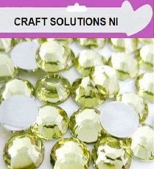 LIGHT YELLOW - 1000 Flat Back Rhinestones Resin Gems Diamante Crystals 2mm 3mm 4mm 5mm