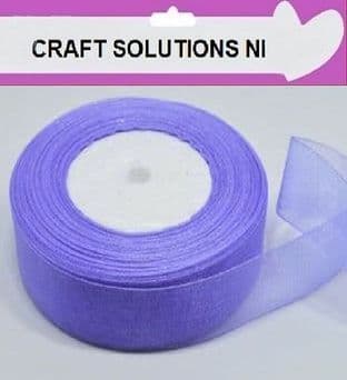LILAC - WOVEN EDGE ORGANZA RIBBON - 7mm, 15mm 25-50 YARDS