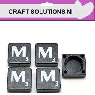 M - BLACK QUALITY SCRABBLE TILE LETTERS - PACKS OF 5,10,20,50. - GAME PIECES