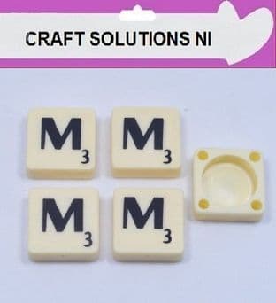 M - IVORY QUALITY SCRABBLE TILE LETTERS - PACKS OF 5,10,20,50. - GAME PIECES