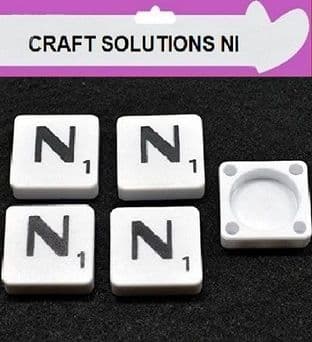 N - WHITE QUALITY SCRABBLE TILE LETTERS - PACKS OF 5,10,20,50. - GAME PIECES