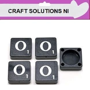 O - BLACK QUALITY SCRABBLE TILE LETTERS - PACKS OF 5,10,20,50. - GAME PIECES