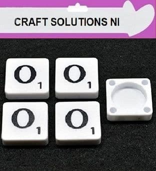 O - WHITE QUALITY SCRABBLE TILE LETTERS - PACKS OF 5,10,20,50. - GAME PIECES