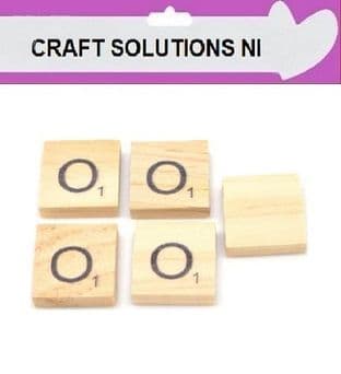 O - WOODEN QUALITY SCRABBLE TILE LETTERS - PACKS OF 5,10,20,50. - GAME PIECES