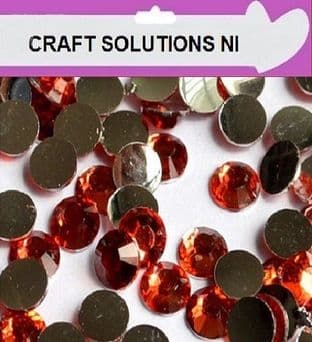 ORANGE - 1000 Flat Back Rhinestones Resin Gems Diamante Crystals 2mm 3mm 4mm 5mm