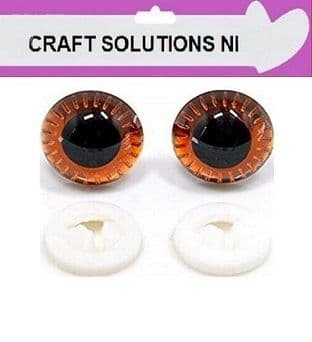 ORANGE OWL EYES - MANY COLOURS - PLASTIC BACKS - Teddy Bear Making Soft Toy Animal