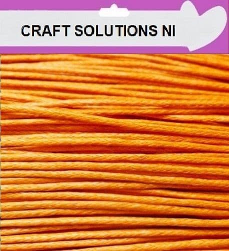 ORANGE - WAXED COTTON CORD 10 METRES LONG x 1mm THICKNESS - 23 COLOURS JEWELLERY MAKING