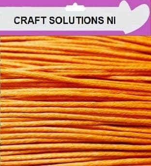 ORANGE - WAXED COTTON CORD 10 METRES LONG x 1mm THICKNESS - 23 COLOURS JEWELLERY MAKING