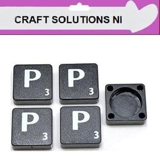 P - BLACK QUALITY SCRABBLE TILE LETTERS - PACKS OF 5,10,20,50. - GAME PIECES