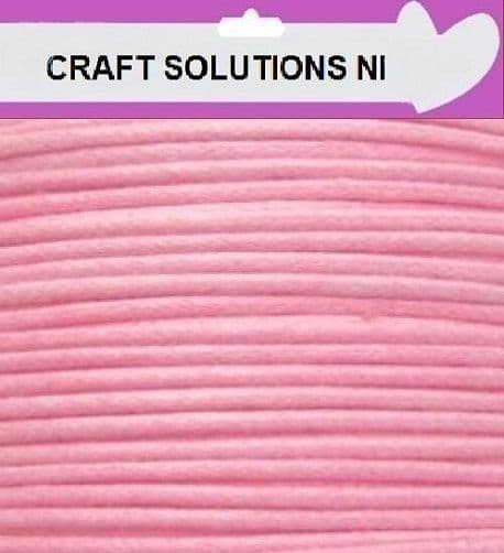 PALE PINK - WAXED COTTON CORD 10 METRES LONG x 1mm THICKNESS - 23 COLOURS JEWELLERY MAKING