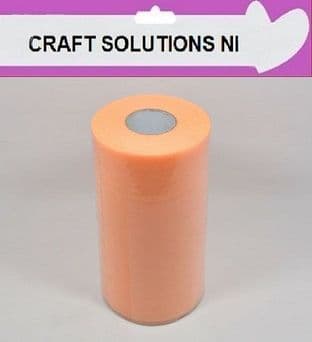 PEACH - Tulle Roll - 6" Wide x 100yrds Craft Fabric - 24 Colours Available