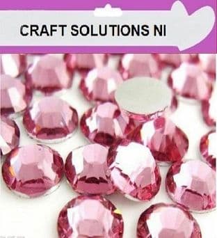 PINK - 1000 Flat Back Rhinestones Resin Gems Diamante Crystals 2mm 3mm 4mm 5mm