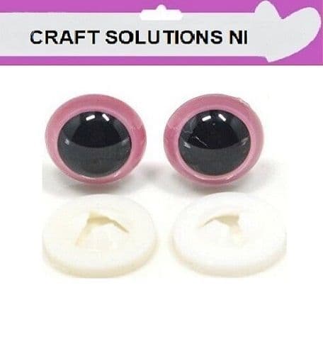 PINK CRYSTAL EYES - PLASTIC BACKS - Teddy Bear Making Soft Toy Doll Animal