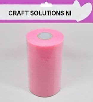 PINK - Tulle Roll - 6" Wide x 100yrds Craft Fabric - 24 Colours Available