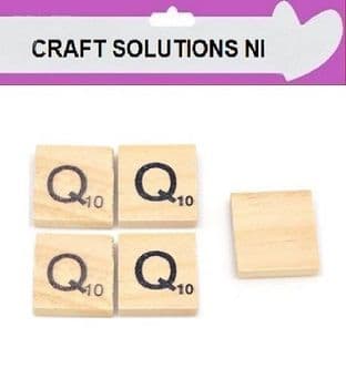 Q - WOODEN QUALITY SCRABBLE TILE LETTERS - PACKS OF 5,10,20,50. - GAME PIECES