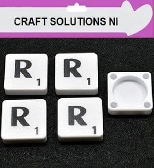R - WHITE QUALITY SCRABBLE TILE LETTERS - PACKS OF 5,10,20,50. - GAME PIECES