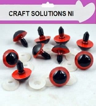 Red Plastic Safety CRAFT EYES / Teddy Bear / Soft Toys / Animal Eyes