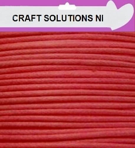 RED - WAXED COTTON CORD 10 METRES LONG x 1mm THICKNESS - 23 COLOURS JEWELLERY MAKING