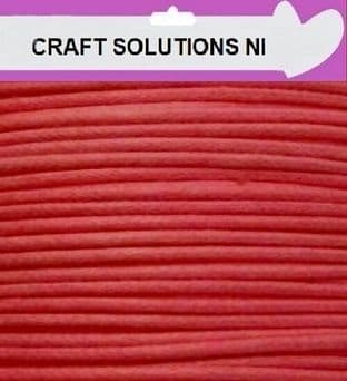 RED - WAXED COTTON CORD 10 METRES LONG x 1mm THICKNESS - 23 COLOURS JEWELLERY MAKING