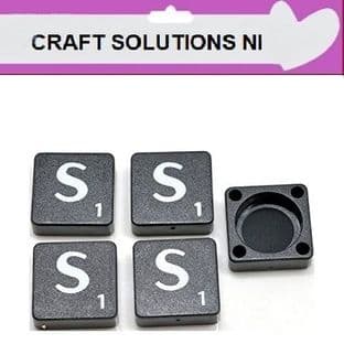 S - BLACK QUALITY SCRABBLE TILE LETTERS - PACKS OF 5,10,20,50. - GAME PIECES