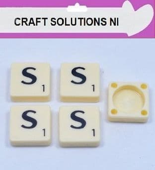 S - IVORY QUALITY SCRABBLE TILE LETTERS - PACKS OF 5,10,20,50. - GAME PIECES