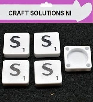 S - WHITE QUALITY SCRABBLE TILE LETTERS - PACKS OF 5,10,20,50. - GAME PIECES