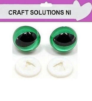 SEA GREEN CATS EYES - 10 COLOURS - 3 SIZES - PLASTIC BACKS - Teddy Bear Making Soft Toy