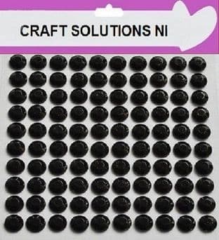 SELF ADHESIVE BLACK RHINESTONES STICK ON DIAMANTE GEMS 3mm 4mm 5mm 6mm