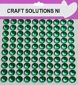SELF ADHESIVE GREEN RHINESTONES STICK ON DIAMANTE GEMS 3mm 4mm 5mm 6mm