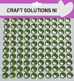 SELF ADHESIVE LIGHT GREEN RHINESTONES STICK ON DIAMANTE GEMS 3mm 4mm 5mm 6mm